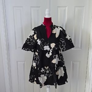 SUGAR LIPS Cairan Rose Dixie Split Neck Shift Dress